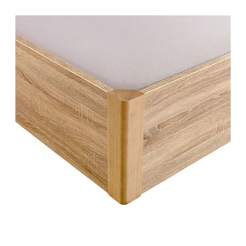 DESIGN-Canapé abatible de madera de alta capacidad tapa única de color natural.