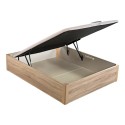 DESIGN-Canapé abatible de madera de alta capacidad tapa única de color natural.