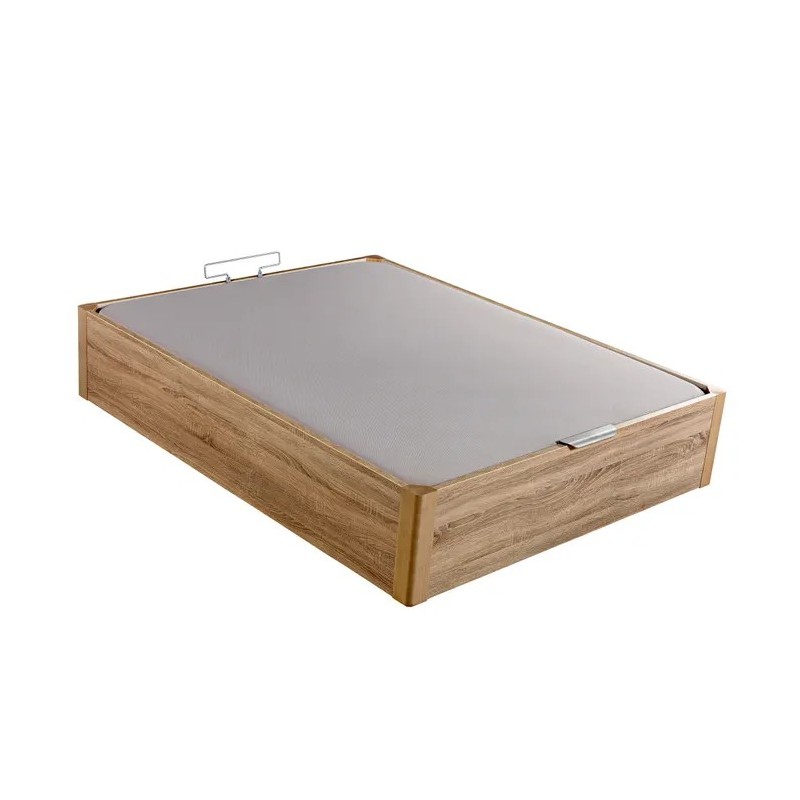 DESIGN-Canapé abatible de madera de alta capacidad tapa única de color natural.